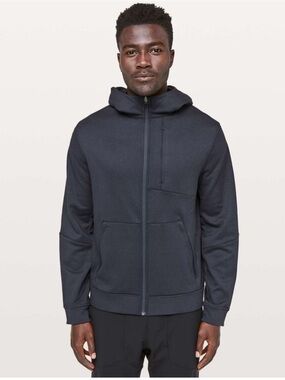 Lululemon City Sweat Zip Hoodie Thermo Navy Blue M3BC2S Mens Size Medium